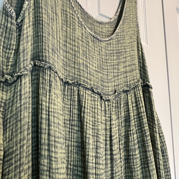 Free People Green Sleeveless Button Dress - Picture 4 of 6